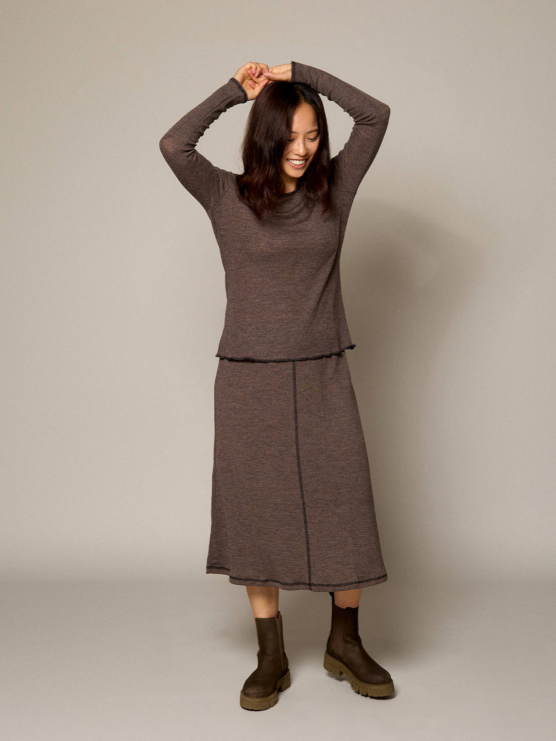 A-skirt rib merino